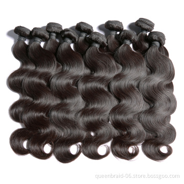 100% Unprocessed Virgin Brazilian Human Hair Brazilian Body Wave Hair Extension Remy Human Hair Bundles Natural Black Color